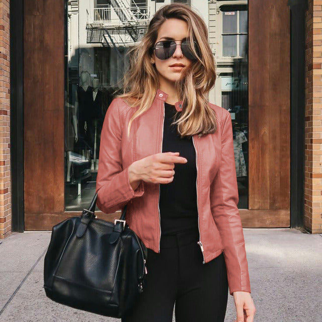 Alexis - Women's Vegan Leather Biker Jacket