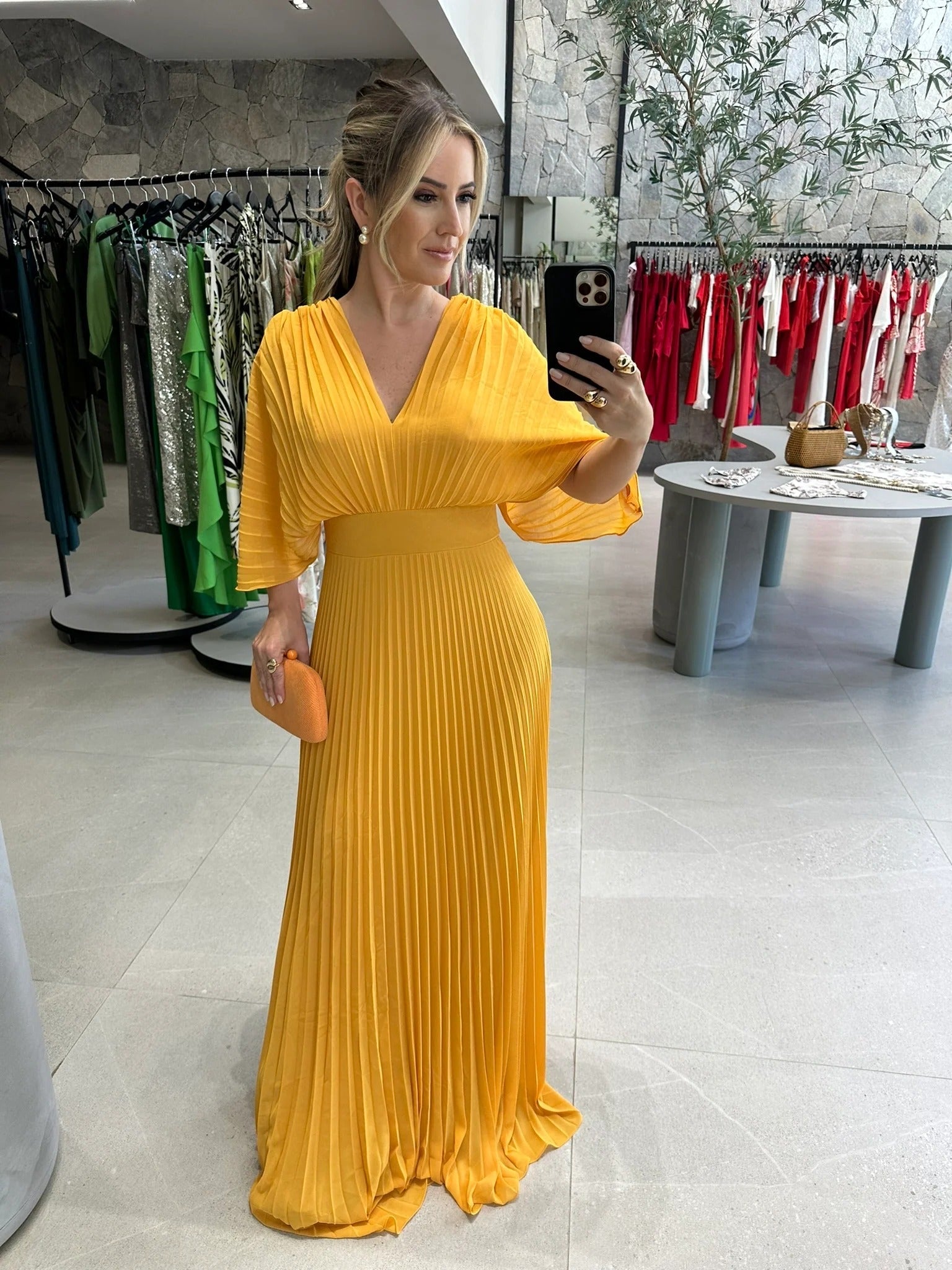 Maddy - Women's Pleated Maxi Dress