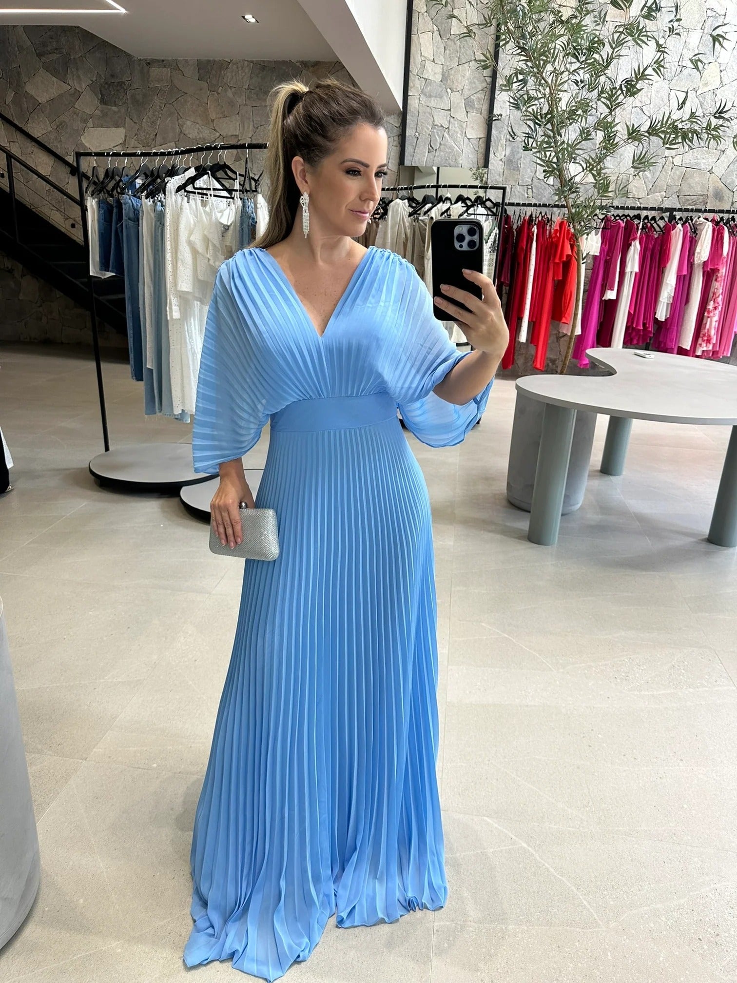 Maddy - Women's Pleated Maxi Dress
