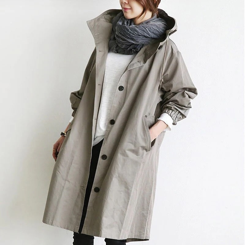 Zephyra - Women's Trench Coat Solid Color Coat for Every Season