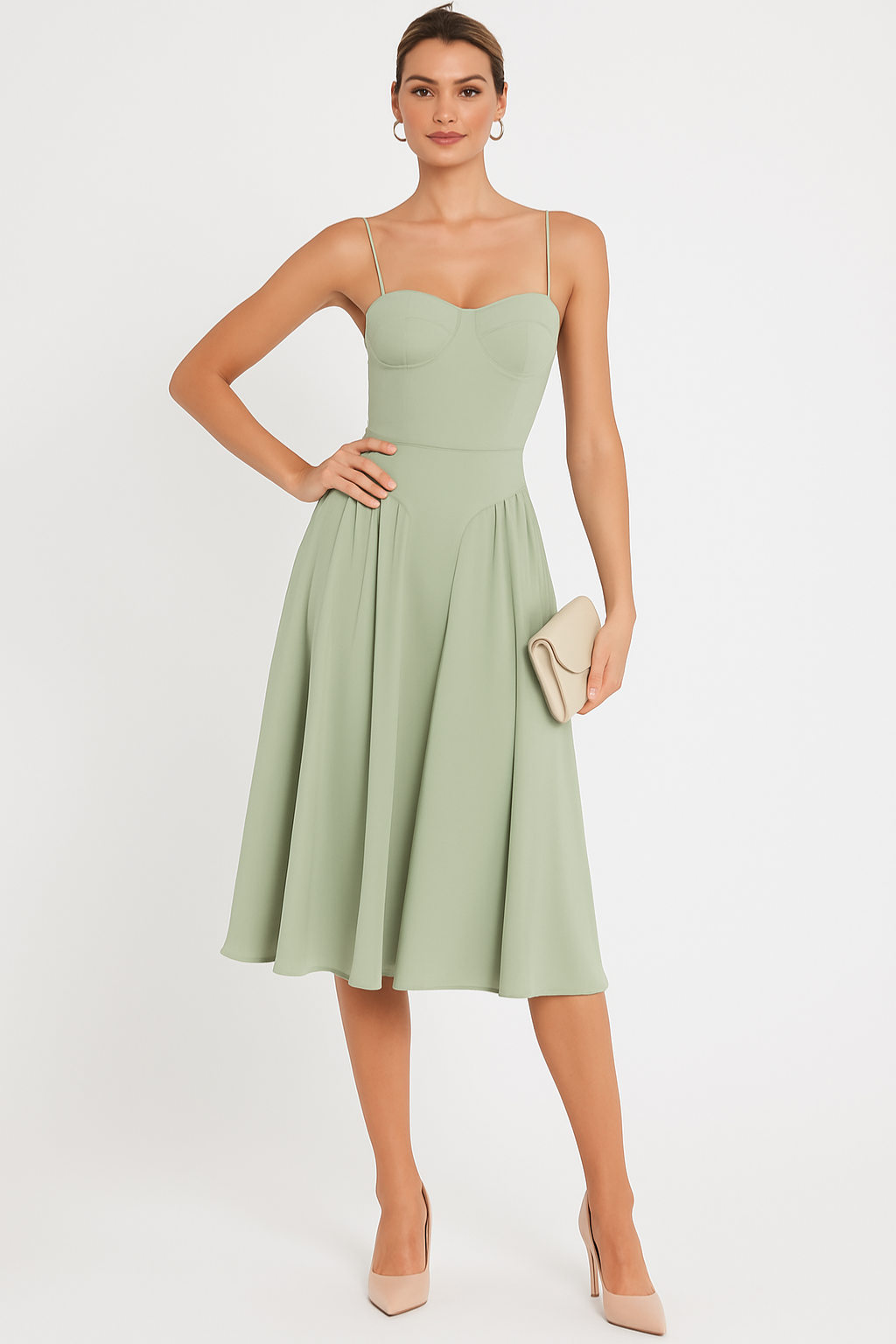 Isabel - Women's Corset Midi Dress