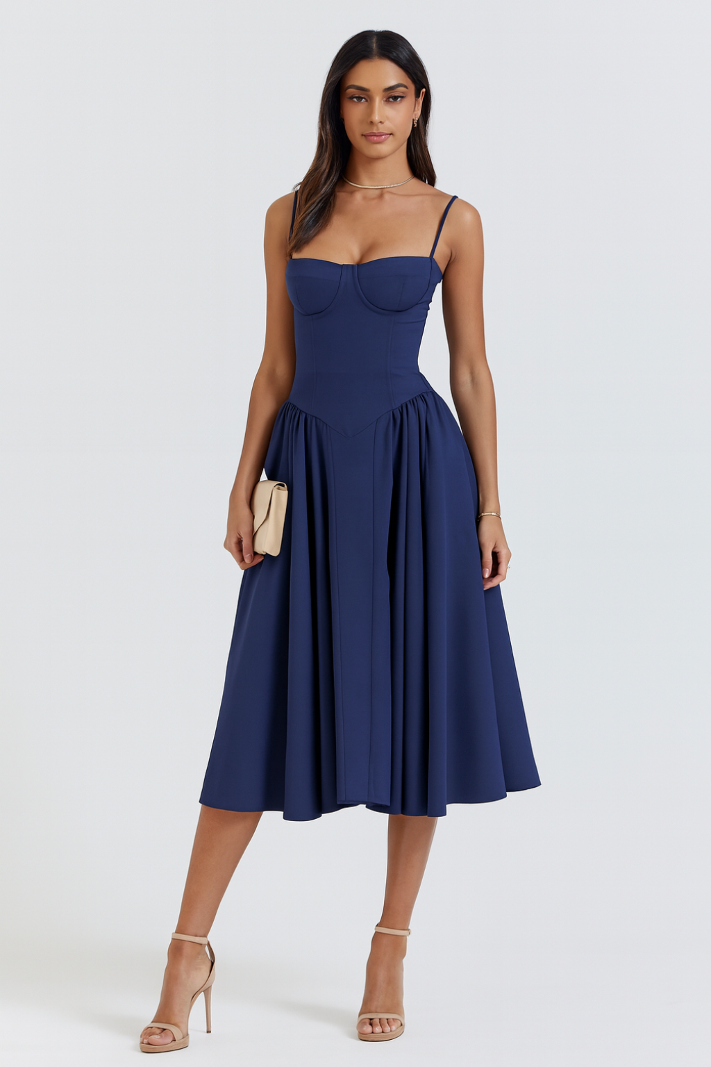 Isabel - Women's Corset Midi Dress
