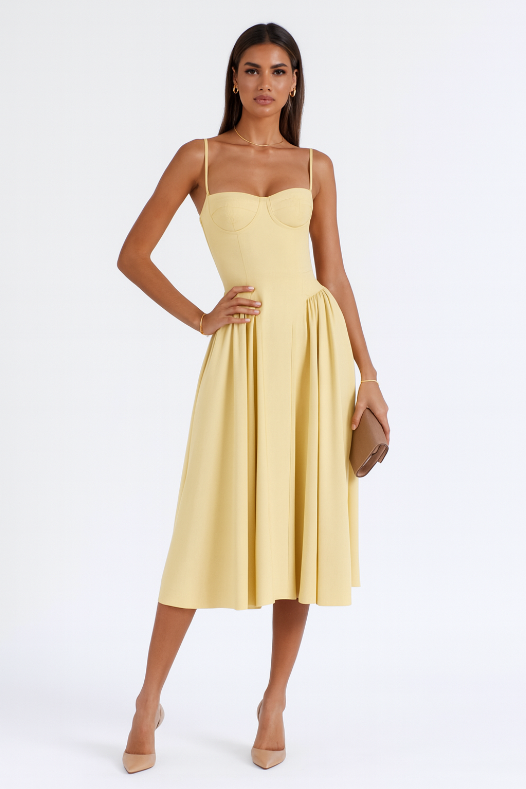 Isabel - Women's Corset Midi Dress