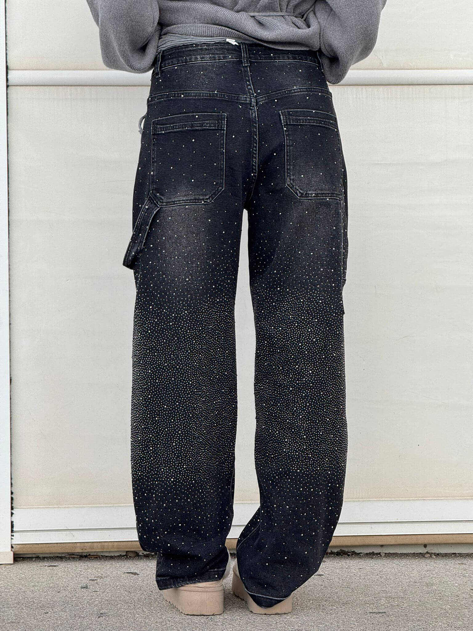 Rafaela - Women's Diamond Jeans with Balloon Fit and Sparkling Details
