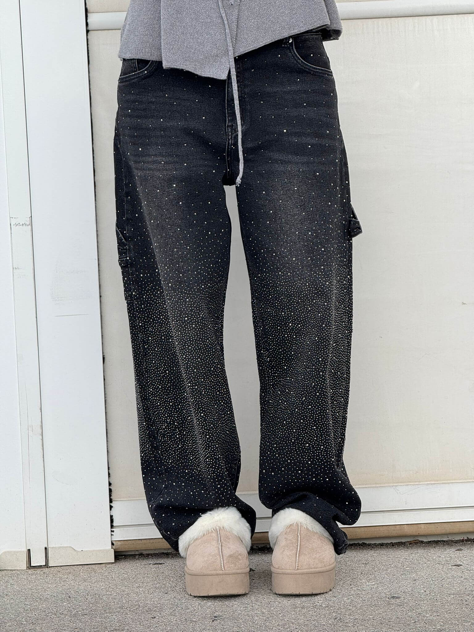 Rafaela - Women's Diamond Jeans with Balloon Fit and Sparkling Details