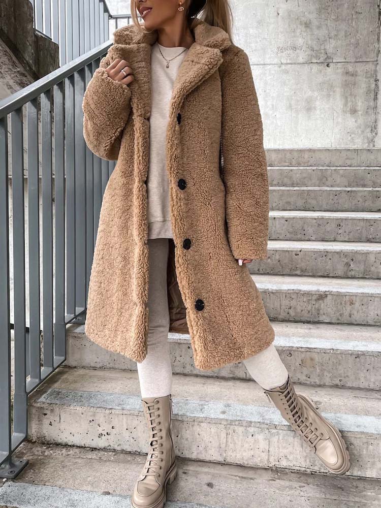Cecelia - Women's Teddy Coat Warm Long Teddy Coat (Plus Size Available)