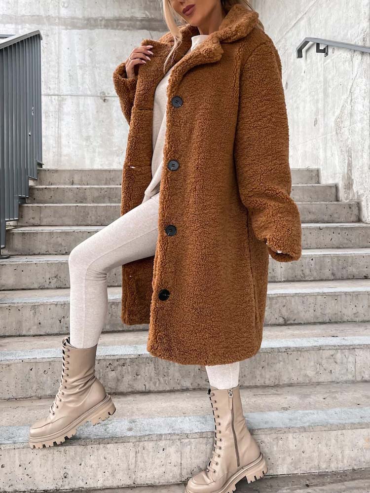 Cecelia - Women's Teddy Coat Warm Long Teddy Coat (Plus Size Available)