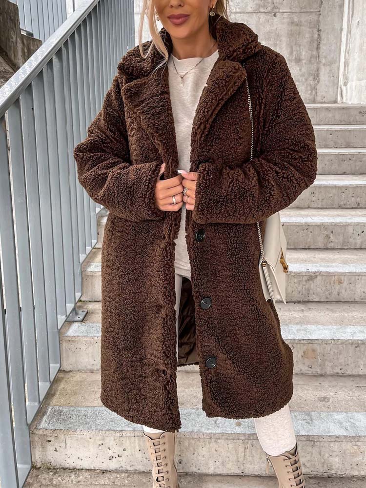 Cecelia - Women's Teddy Coat Warm Long Teddy Coat (Plus Size Available)