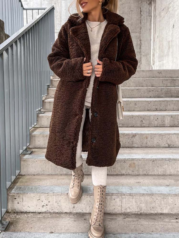 Cecelia - Women's Teddy Coat Warm Long Teddy Coat (Plus Size Available)