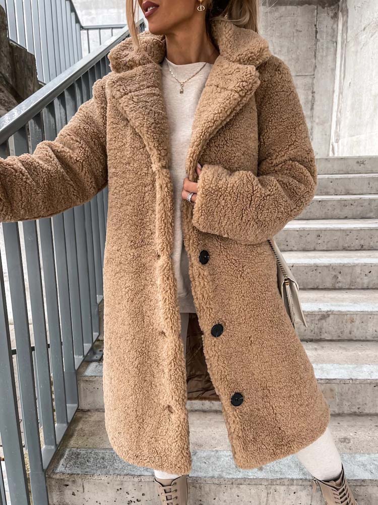 Cecelia - Women's Teddy Coat Warm Long Teddy Coat (Plus Size Available)
