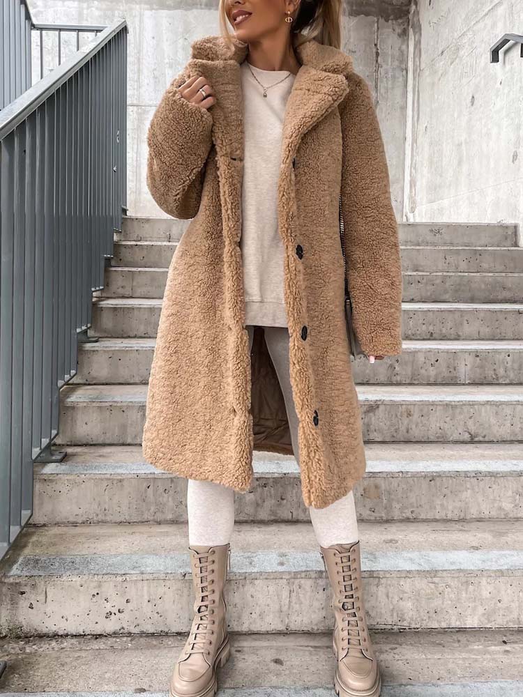 Cecelia - Women's Teddy Coat Warm Long Teddy Coat (Plus Size Available)
