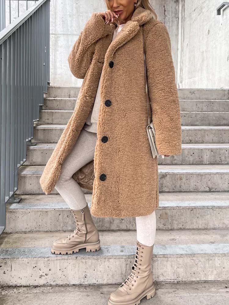 Cecelia - Women's Teddy Coat Warm Long Teddy Coat (Plus Size Available)