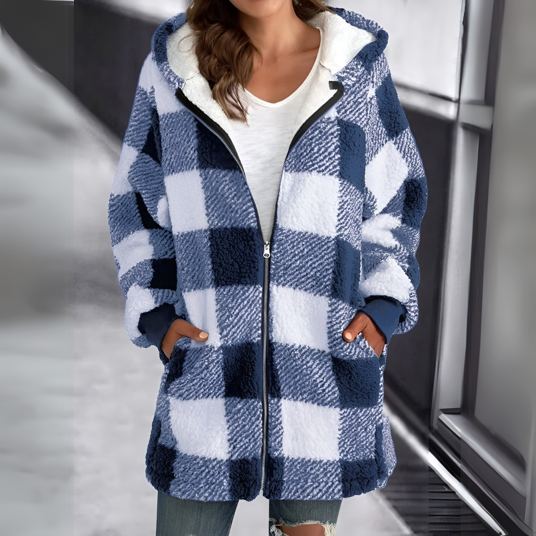 Violet - Women's Plaid Zip-Up Jacket