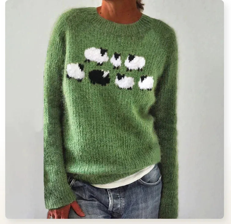 Alexis - Women's Retro Winter Sweater (Plus Size Available)