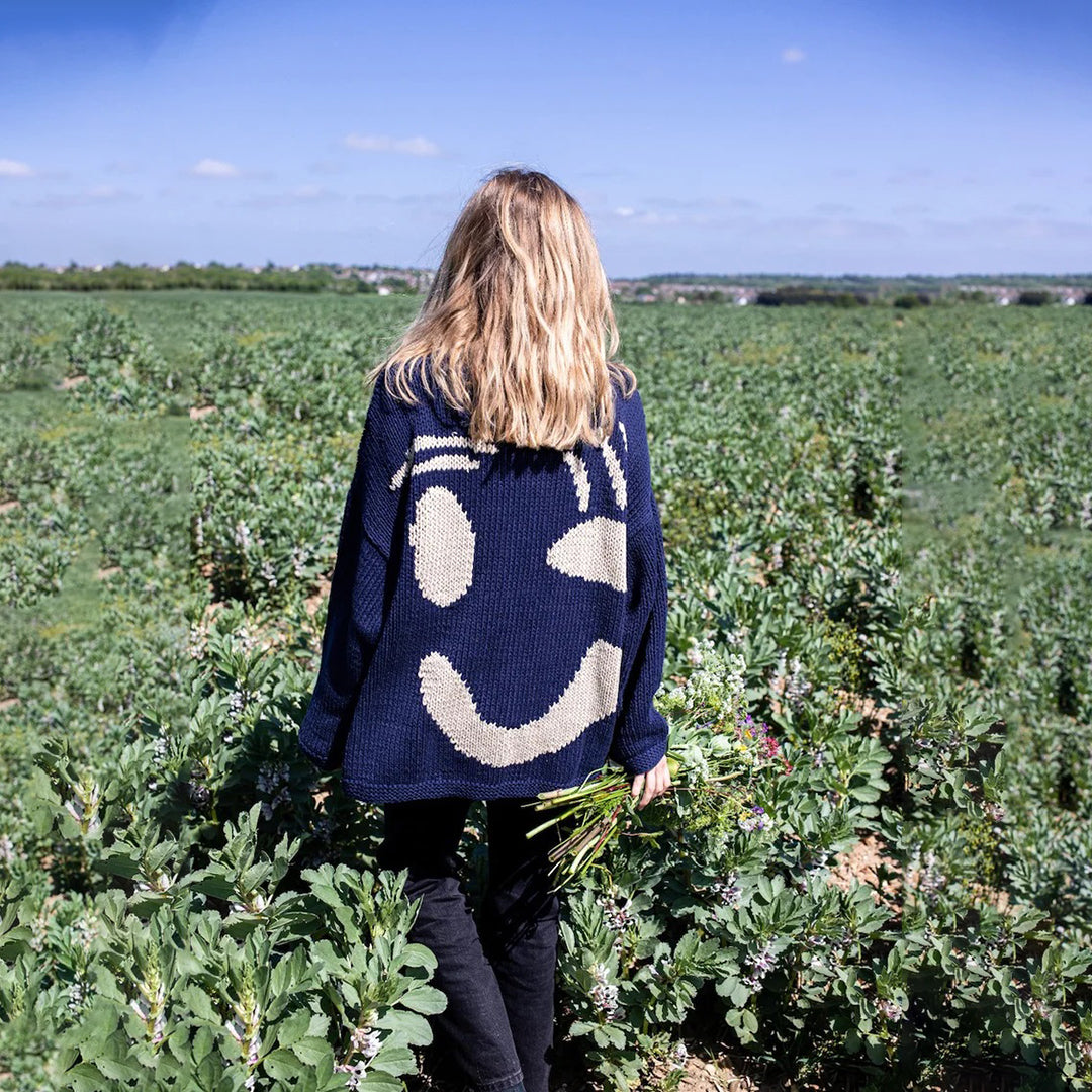Davina - Women's Smiley Face Knitted Sweater