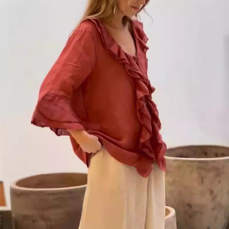 Mallee - Women's Ruffled Blouse