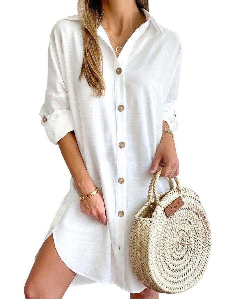 Zyra - Women's Button-Up Shirt Dress