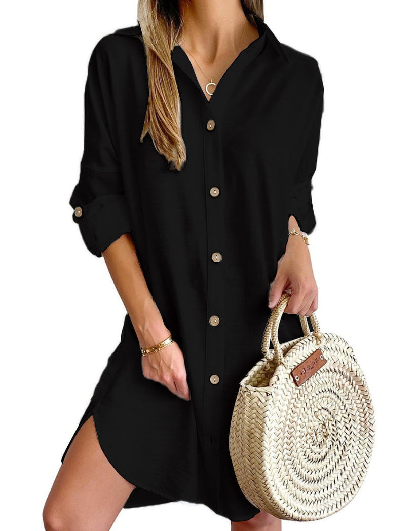 Zyra - Women's Button-Up Shirt Dress