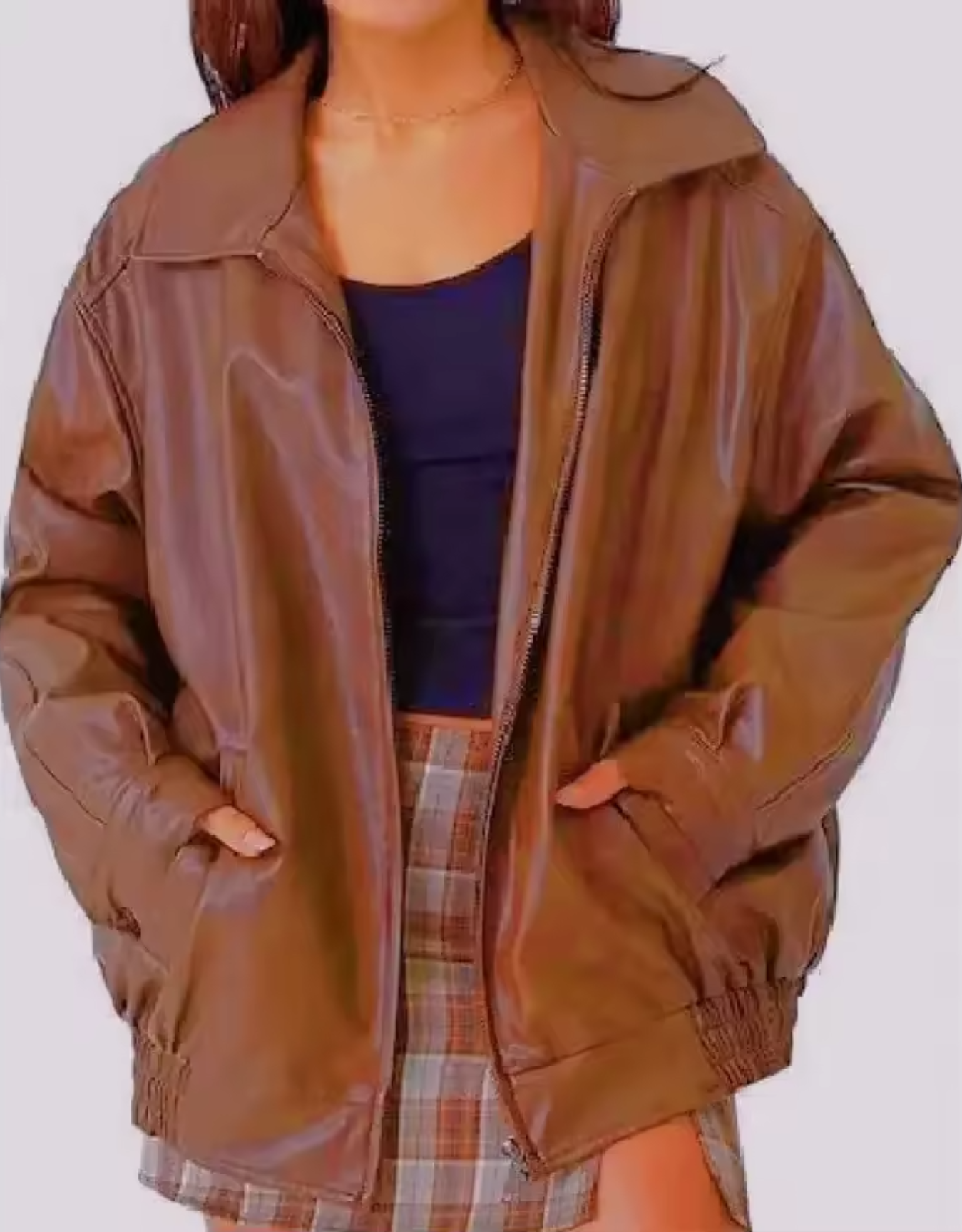 Prato - Giacca in pelle da donna Casual in pelle PU