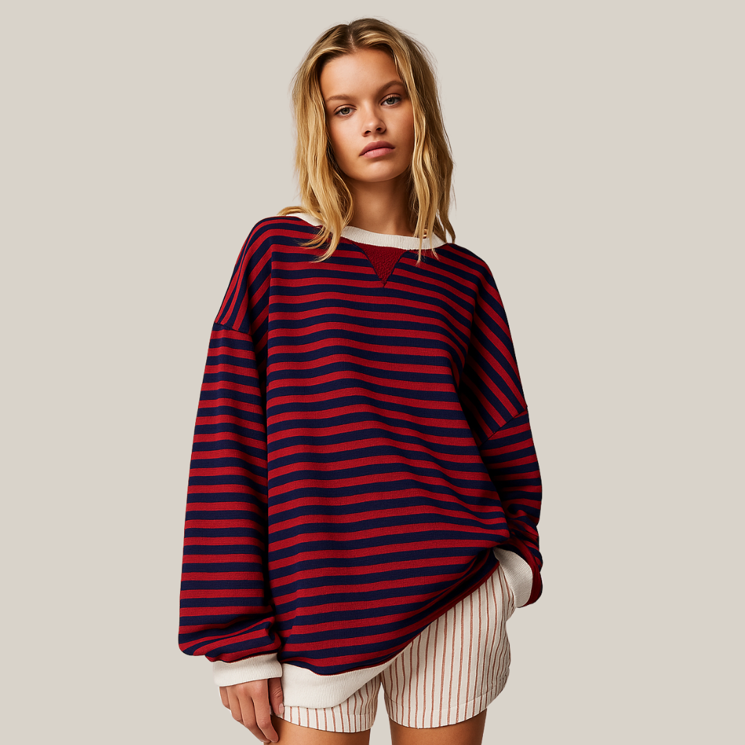 Zoe - Women's Oversized Striped Sweater