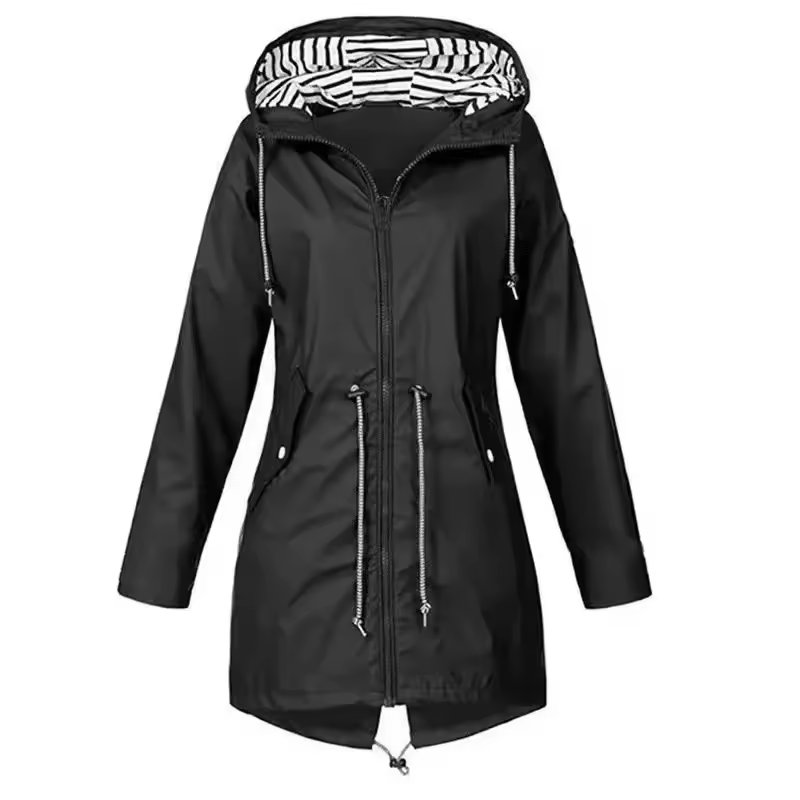 Yvonne - Imperméable à capuche pour femme, léger et coupe-vent