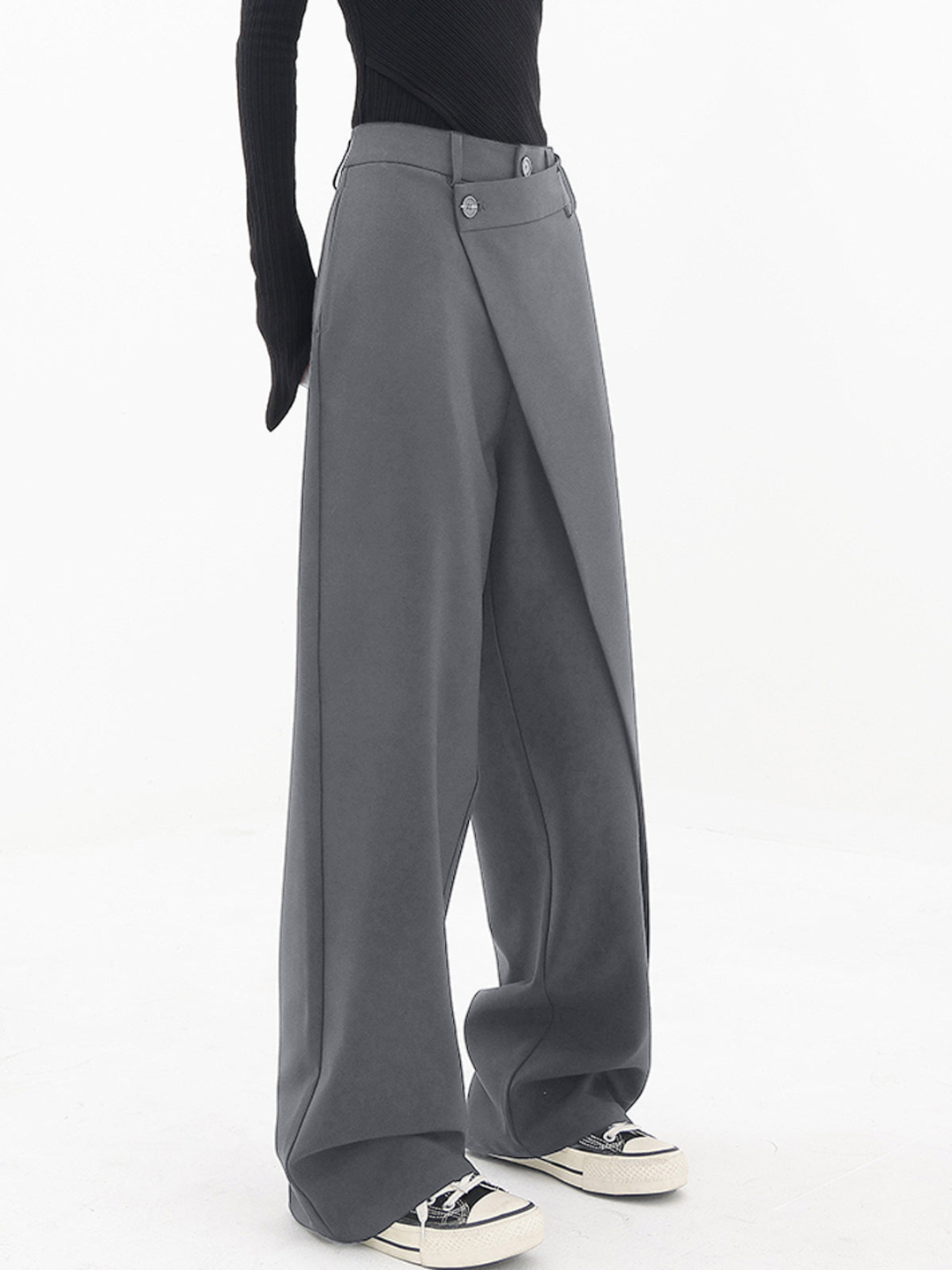 Abbie - Women's High-Waisted Wide-Leg Trousers