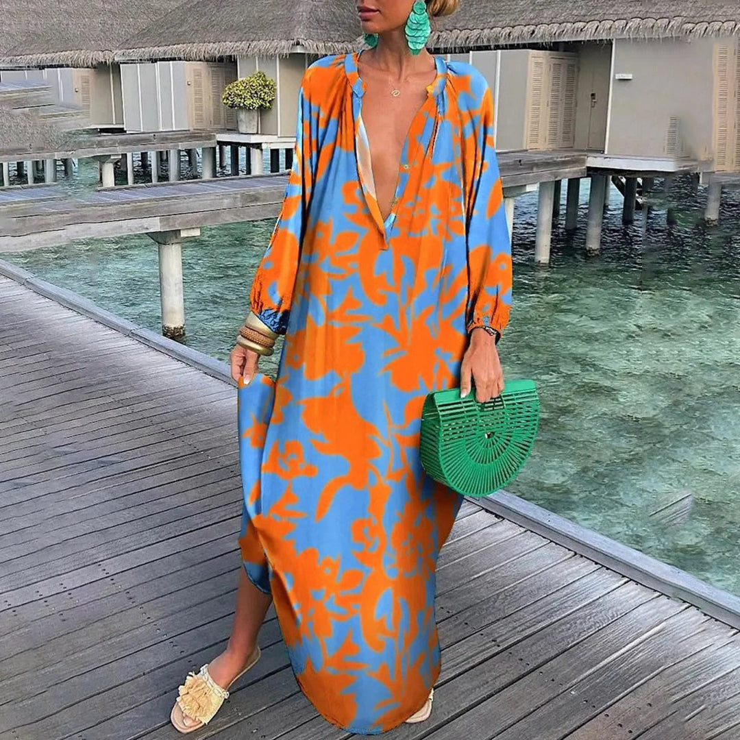 Clarice - Women's Boho Beach Kaftan Dress Flowing Chiffon Resort Wear