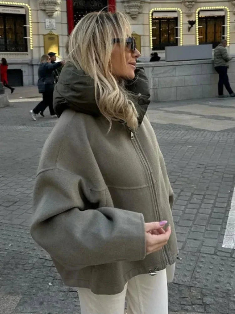 Alma - Women's Oversized Hooded Jacket for Effortless Style