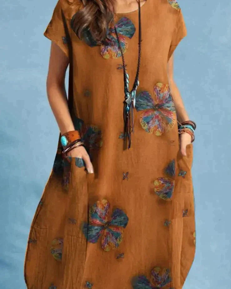 Hattie - Women's Vintage Midi Dress (Plus Size Available)