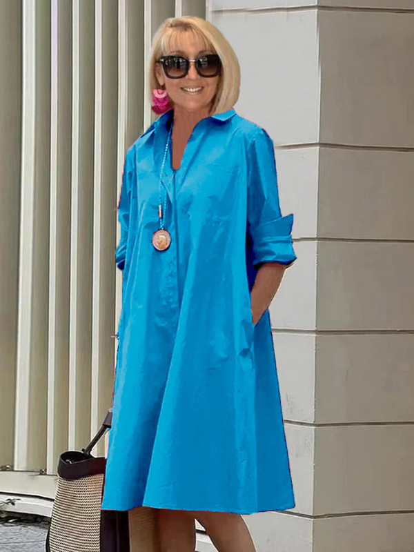 Clio - Women's Relaxed Shirt Dress for Casual and Versatile Styling