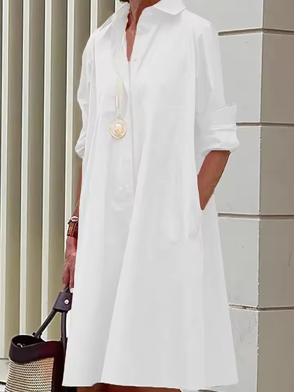 Clio - Women's Relaxed Shirt Dress for Casual and Versatile Styling
