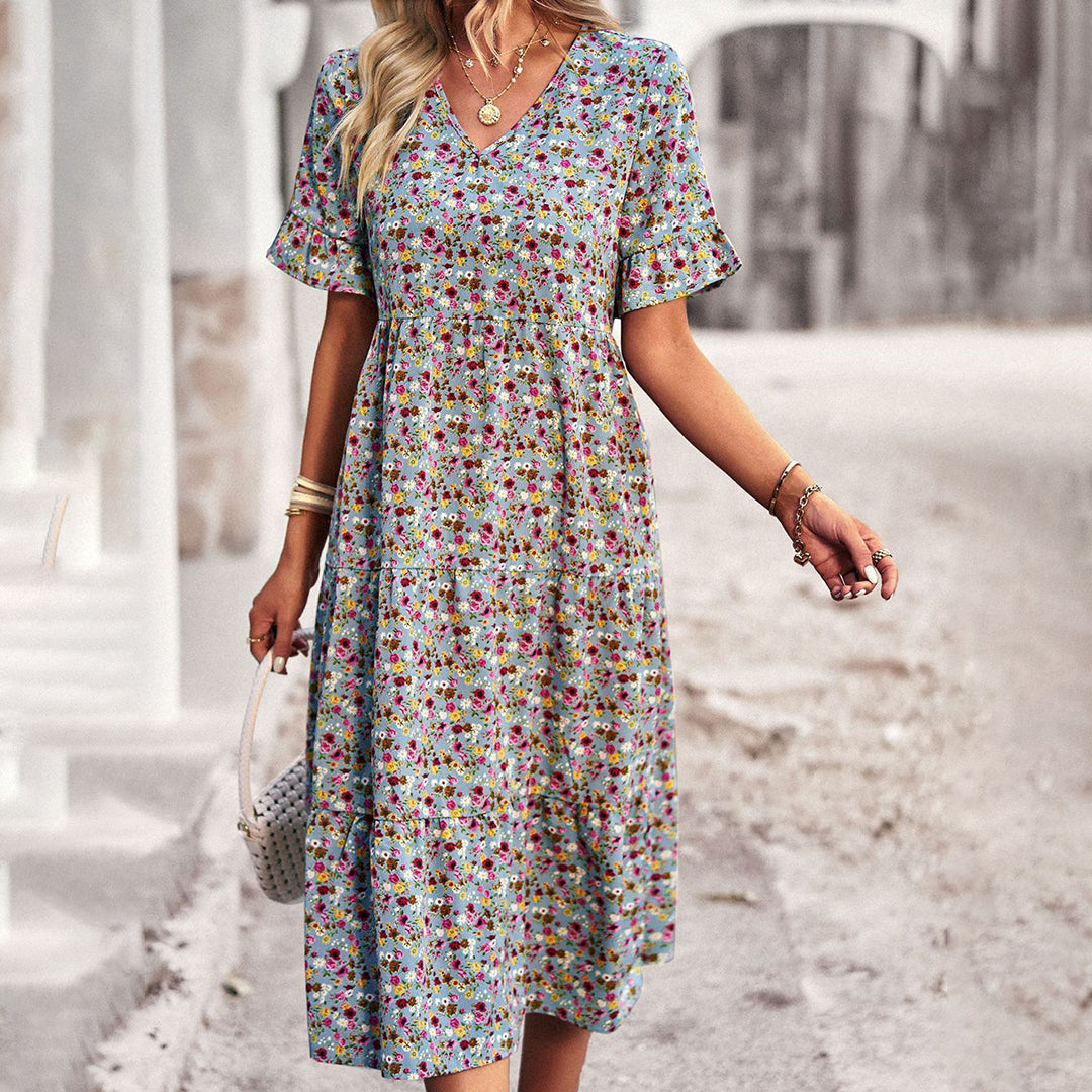 Magnolia - Women's Boho Floral Midi Dress