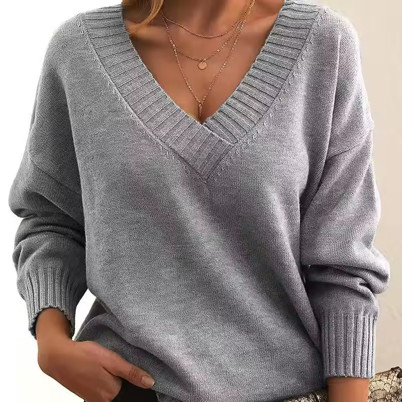 Skye - Women's V-Neck Knit Sweater