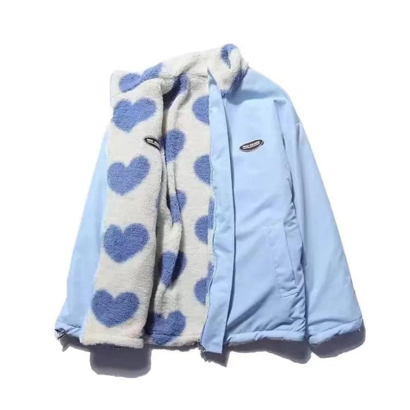 Odette - Giacca reversibile da donna con fodera a cuore
