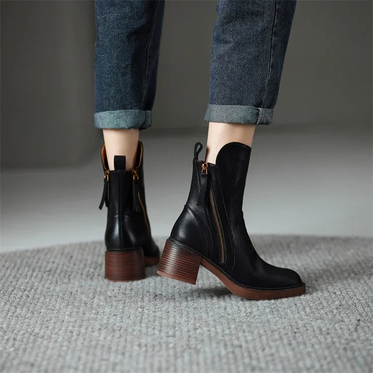 Abbie - Women's Leather Ankle Boots - photo 3