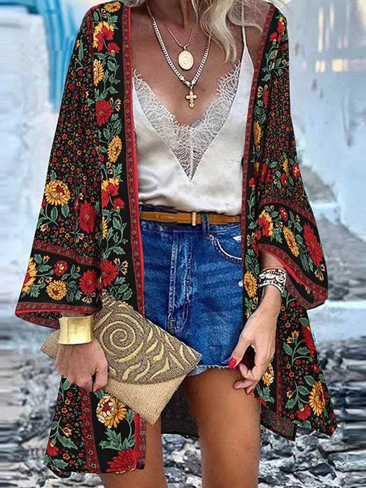 Candice - Women's Lightweight Floral Summer Cardigan (Plus Size Available)