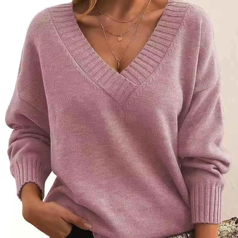 Skye - Women's V-Neck Knit Sweater