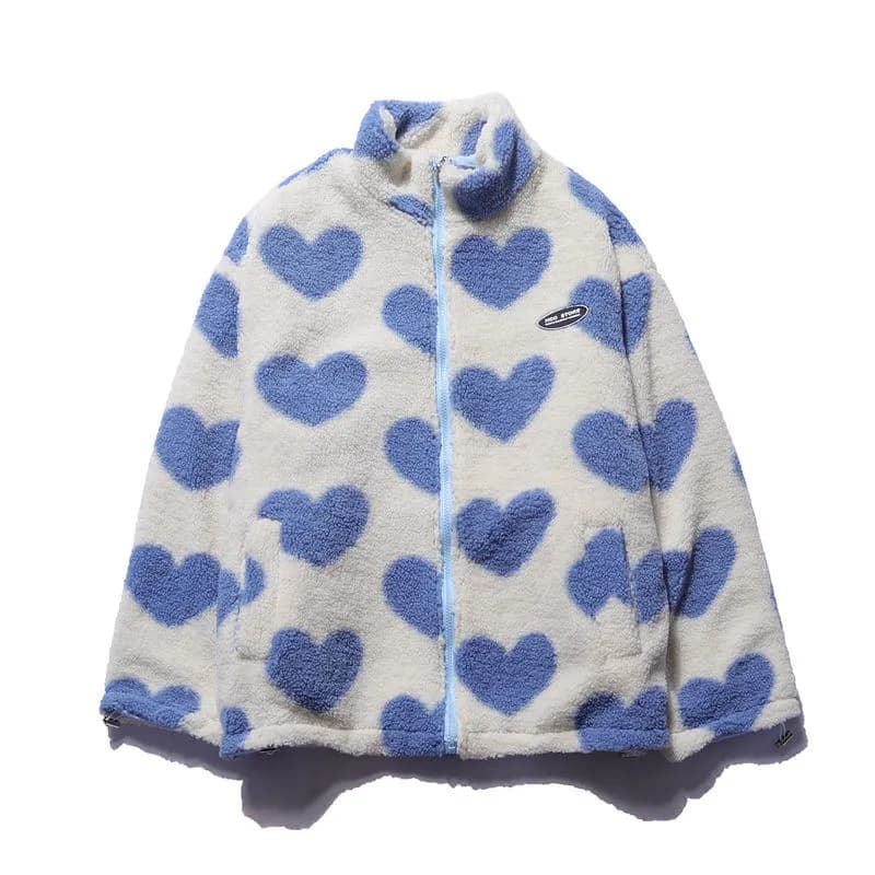 Odette - Giacca reversibile da donna con fodera a cuore