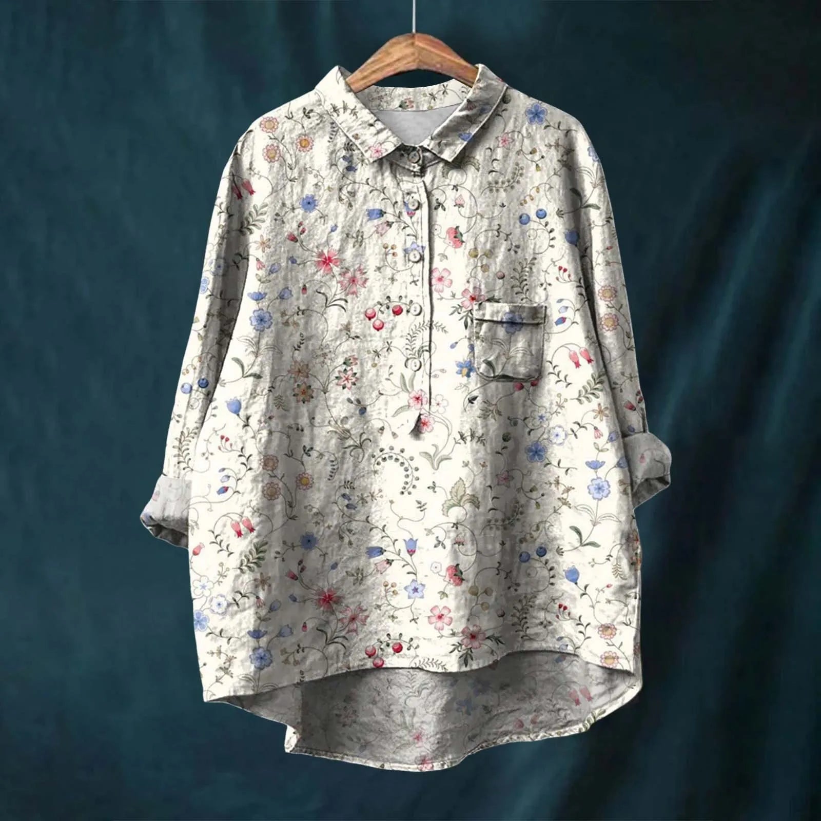 Ocean - Women's Floral Button-Up Shirt
