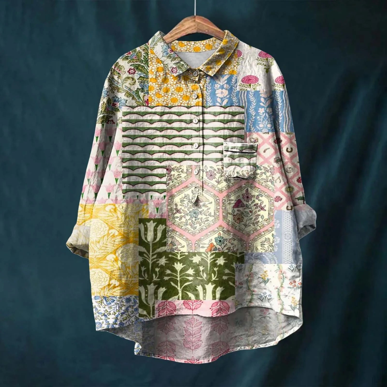 Ocean - Women's Floral Button-Up Shirt