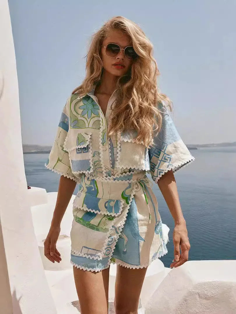 Kimberley - Women's Patchwork Two-Piece Set