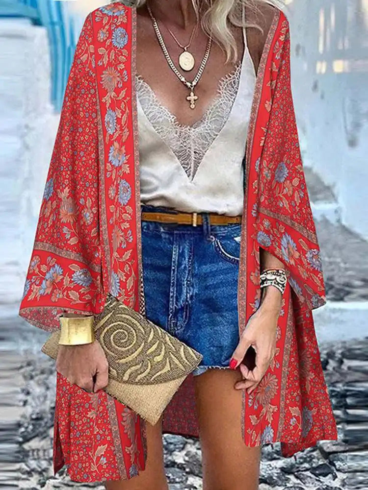 Candice - Women's Lightweight Floral Summer Cardigan (Plus Size Available)