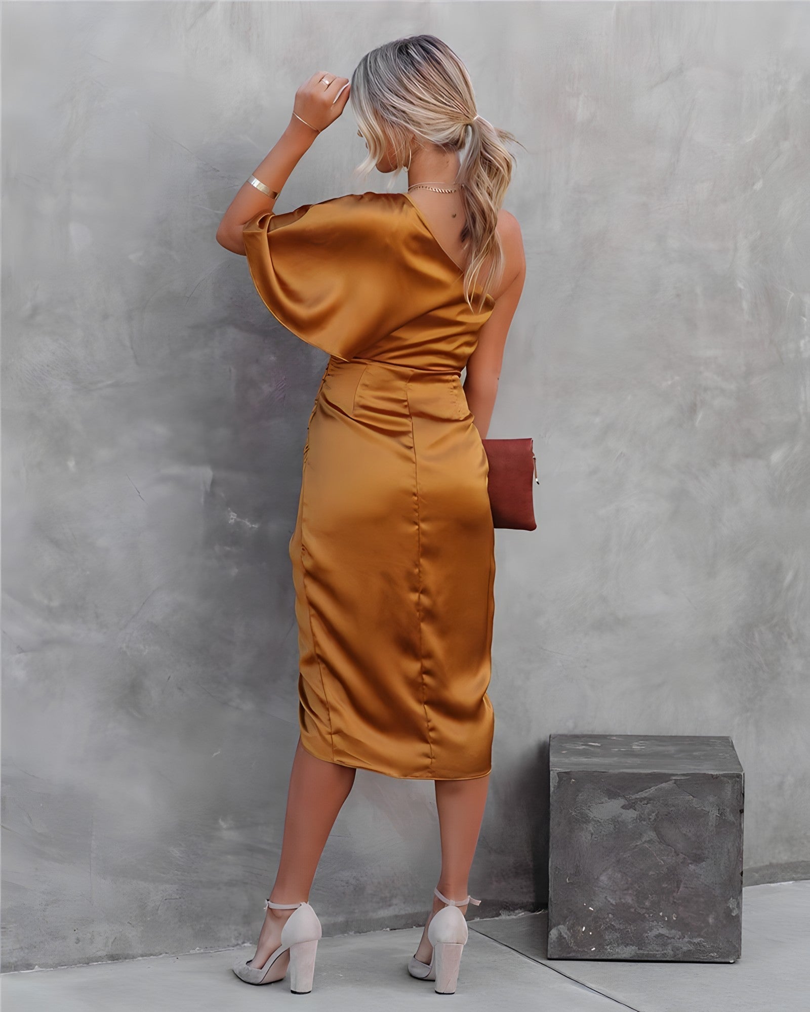 Celeste - Vestido de cóctel de seda para mujer