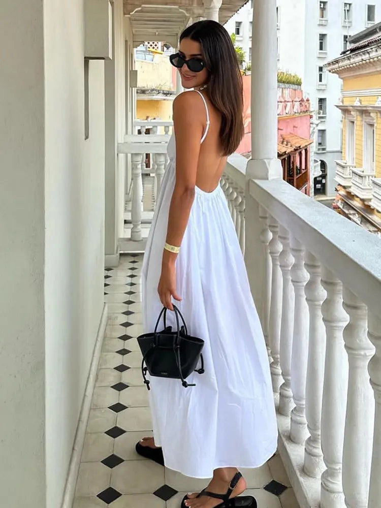 Idalia - Women's White Midi Dress