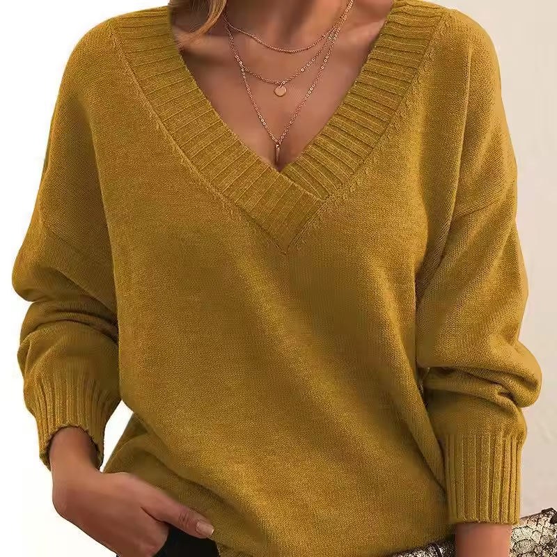 Skye - Women's V-Neck Knit Sweater