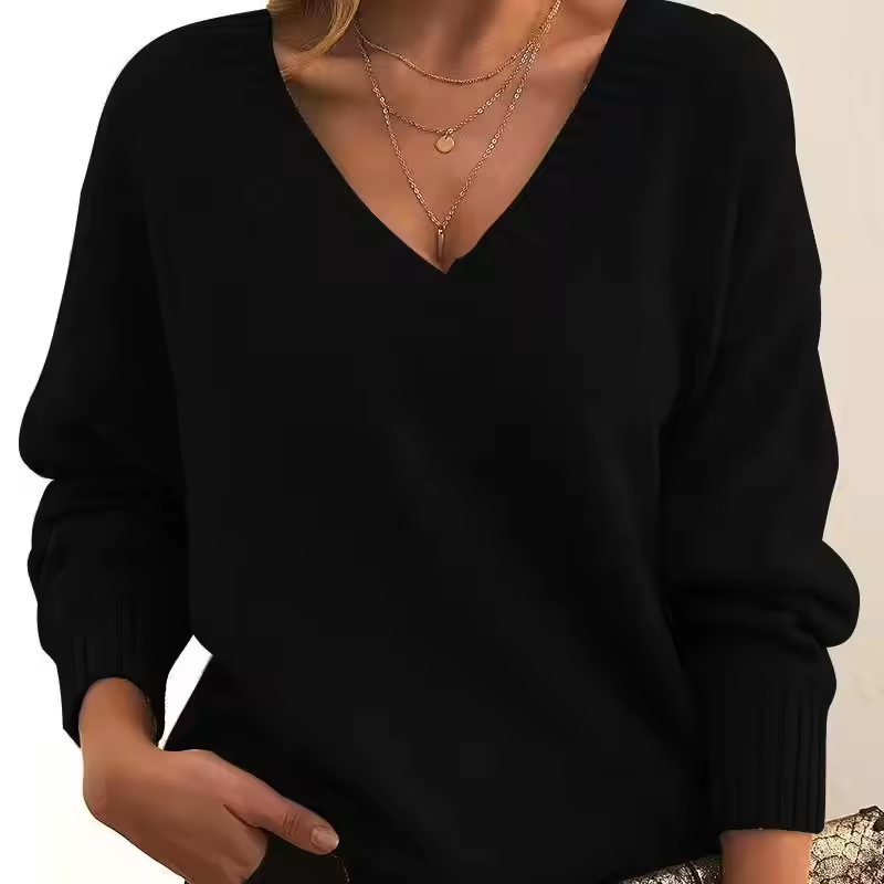Skye - Women's V-Neck Knit Sweater
