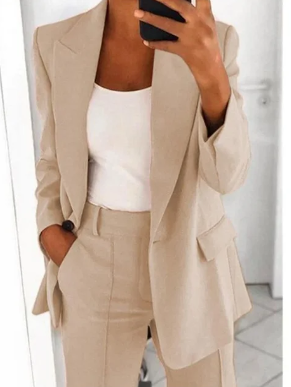 Valentina - Women's Two-Piece Set – Beige
