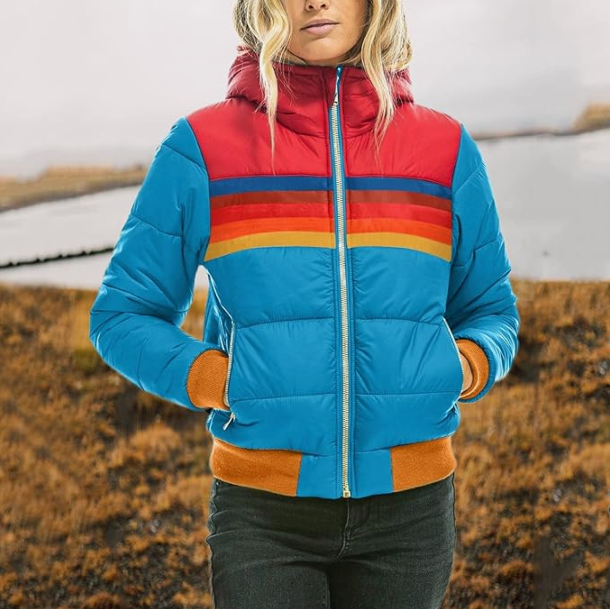 Yvonne - Women's Retro Parka with Faux Fur Hood Stylish and Warm