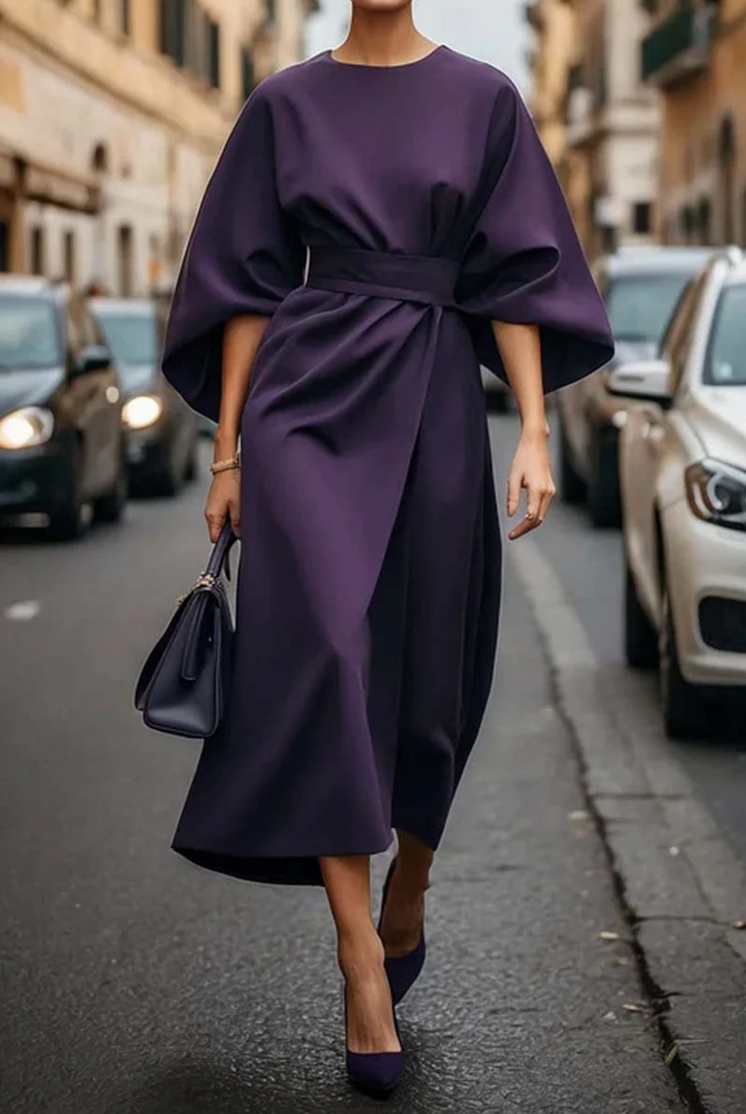 Eliza - Women's Belted Maxi Dress