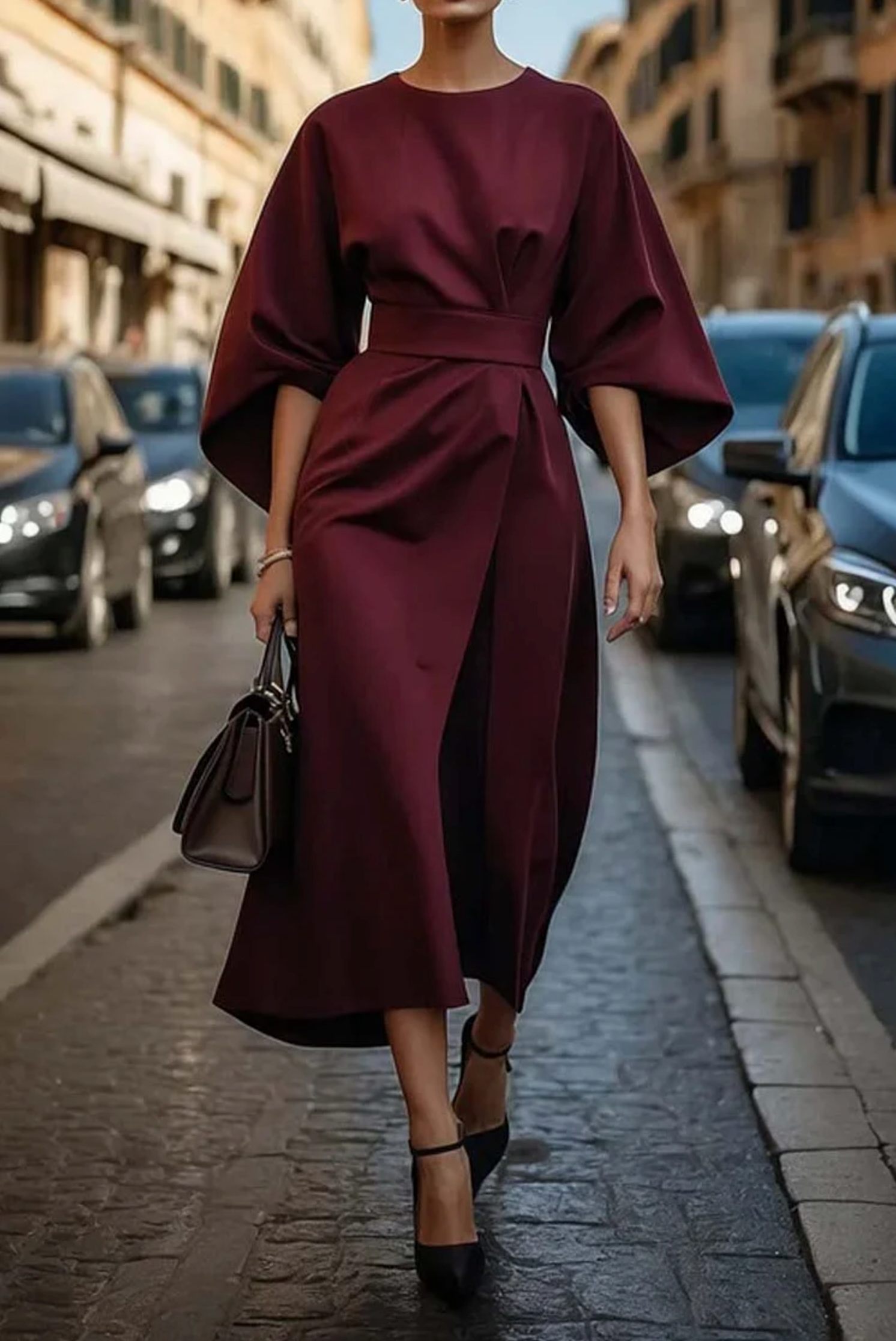 Eliza - Women's Belted Maxi Dress